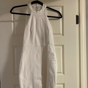 White mini dress with lace back